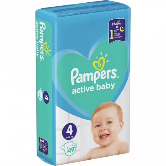 PAMPERS active baby 4 (9-14kg) 49pcs