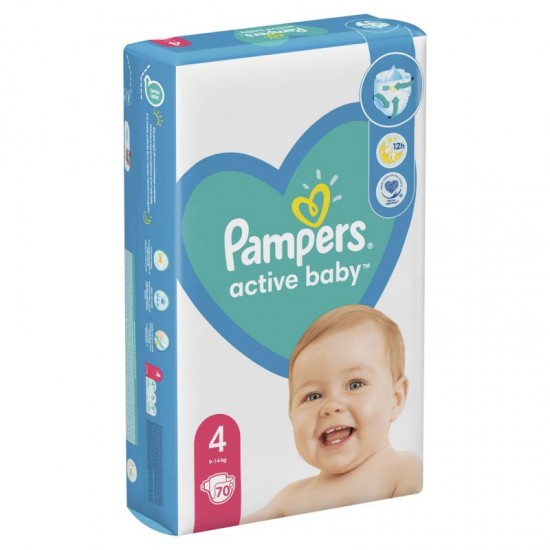 Pampers active baby 4 (9-14kg) 70pcs