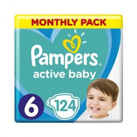 PAMPERS Active Baby 6 Extra Large Maxi 13-18 kg 124ks