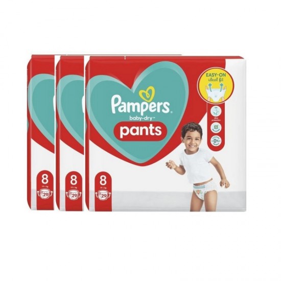 PAMPERS Detské plienky baby-dry pants 8 (19+kg) 3x29ks