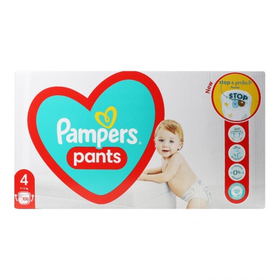 PAMPERS Detské plienky Pants Stop & Protect pocket 4 (9-15kg) 108ks