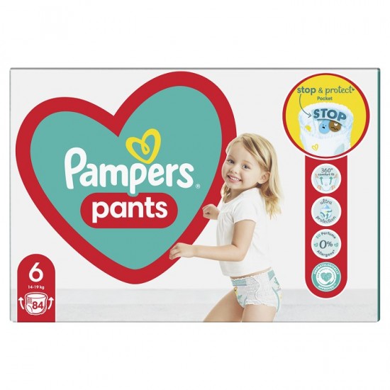 PAMPERS Detské plienky Pants Stop & Protect pocket 6 (14-19kg) 84ks
