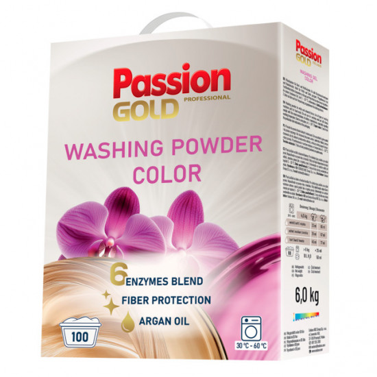 PASSION GOLD Prací prášok Color Aktiv formel 6kg - 100 praní