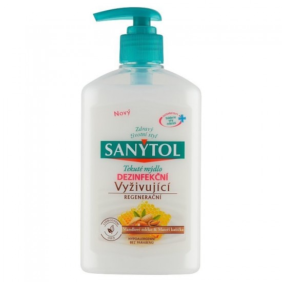 SANYTOL Dezinfekčné tekuté mydlo vyživujúce - Mandľové mlieko & materská kašička 250ml