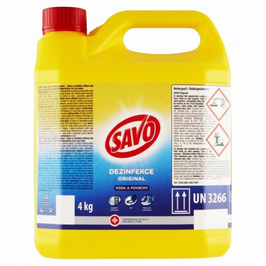 SAVO Original Dezinfekcia vody a povrchov účinne odstraňuje 99,9 % bakterií 5L SAVO Original Dezinfekcia vody a povrchov účinne odstraňuje 99,9 % bakterií 5L