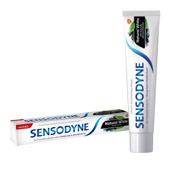 Sensodyne ZP 75ml Natural White s aktívnym uhlím, mätová príchuť Sensodyne ZP 75ml Natural White s aktívnym uhlím, mätová príchuť