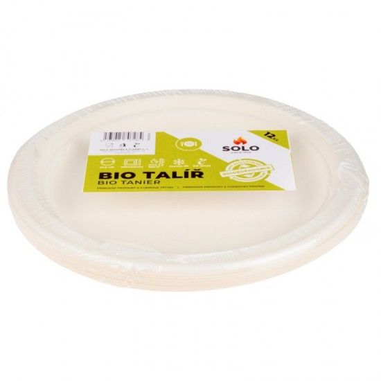 SOLO Bio tanier okrúhly z cukrovej trstiny 12ks