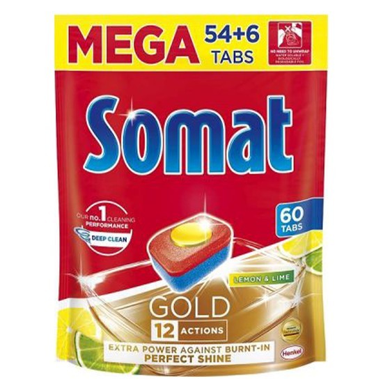 SOMAT GOLD Tablety do umývačky riadu Lemon & lime 60ks