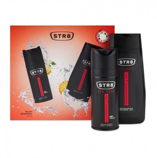 STR8 Darčeková kazeta Red code Deodorant 150ml, Sprchový gél 250ml STR8 Darčeková kazeta Red code Deodorant 150ml, Sprchový gél 250ml