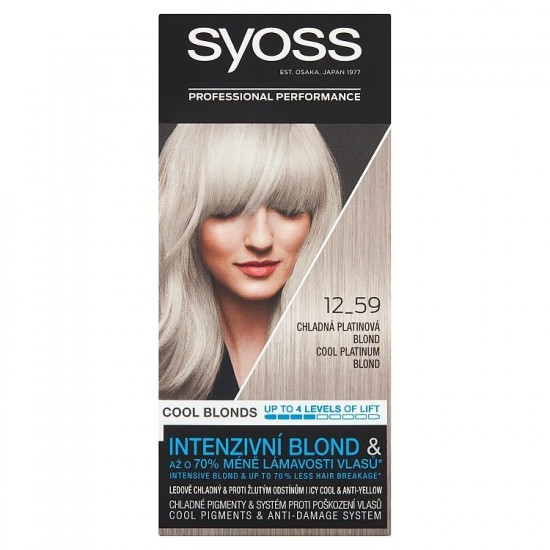 SYOSS Cool blonds 12-59 chladná platinová blond SYOSS Cool blonds 12-59 chladná platinová blond