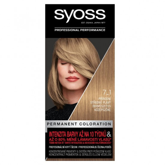 SYOSS Permanent Coloration 7-1 Prírodná Stredná blond SYOSS Permanent Coloration 7-1 Prírodná Stredná blond