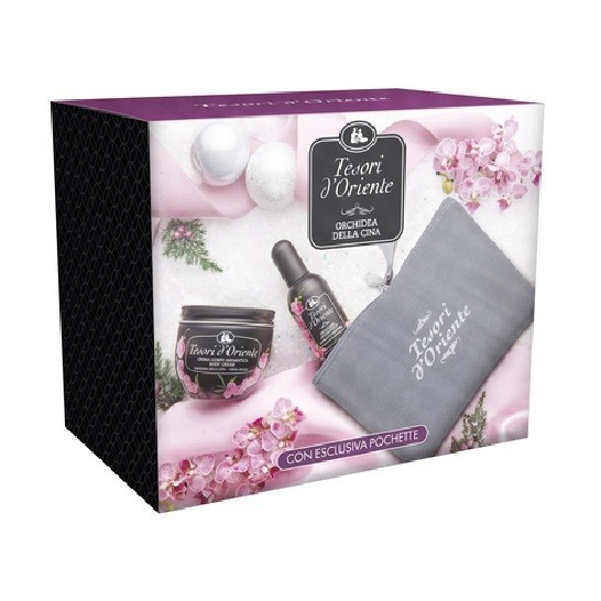 TESORI D-ORIENTE Darčeková kazeta Orchidea Della Cina Telový krém, Parfumovaná voda, taška