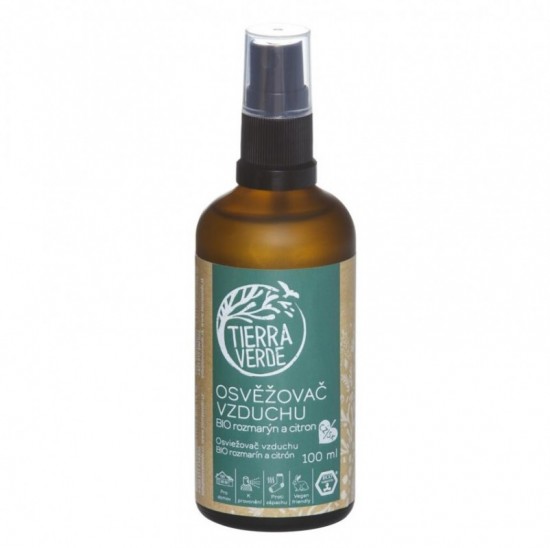 TIERRA VERDE Osviežovač vzduchu BIO 100ml (fľaštička) - Rozmarín a citrón TIERRA VERDE Osviežovač vzduchu BIO 100ml (fľaštička) - Rozmarín a citrón
