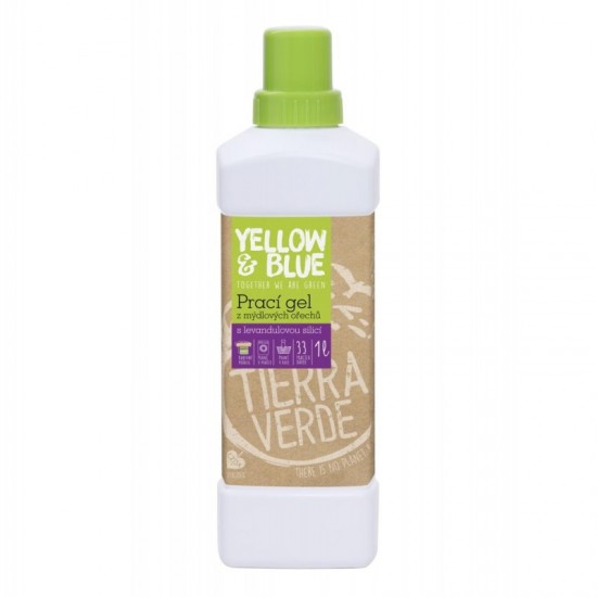 TIERRA VERDE Yellow & Blue Prací gél z mydlových orechov s levanduľovou silicou 1L TIERRA VERDE Yellow & Blue Prací gél z mydlových orechov s levanduľovou silicou 1L