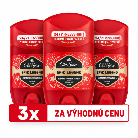 VÝHODNÁ SADA 3x OLD SPICE deostick Epic Legend 50ml VÝHODNÁ SADA 3x OLD SPICE deostick Epic Legend 50ml