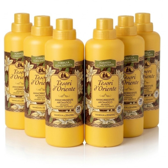 VÝHODNÁ SADA 6x TESORI D-ORIENTE Aviváž - Vaniglia e Zenzero 760ml, 38 praní VÝHODNÁ SADA 6x TESORI D-ORIENTE Aviváž - Vaniglia e Zenzero 760ml, 38 praní