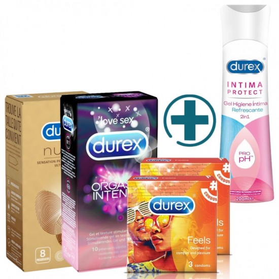 VÝHODNÝ BALÍK DUREX 4+1 ZDARMA Nude Ultra fin & Orgasm intense