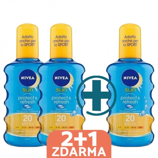 VÝHODNÝ BALÍK NIVEA Sun Opaľovací olej - Protect & Refresh PPF20 200ml 2+1 zdarma