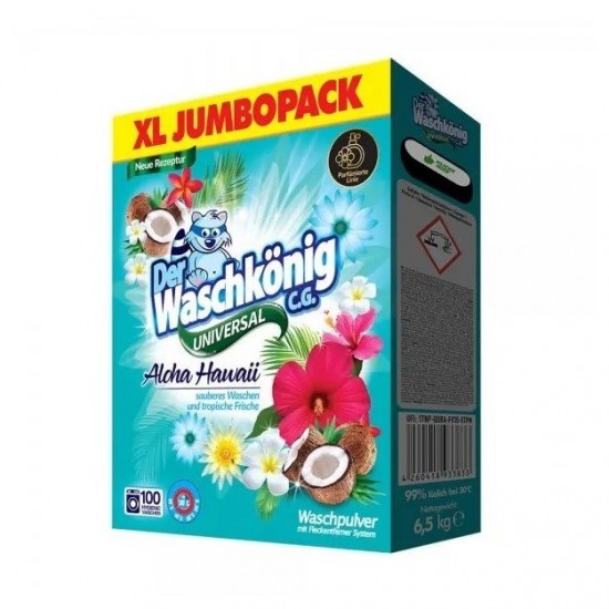 WASCHKÖNIG Prací prášok UNIVERSAL Aloha Hawaii 6,5kg - 100 praní WASCHKÖNIG Prací prášok UNIVERSAL Aloha Hawaii 6,5kg - 100 praní