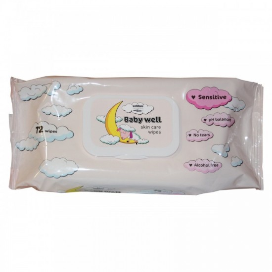 WELL DONE Detské vlhčené utierky - Sensitive 72ks
