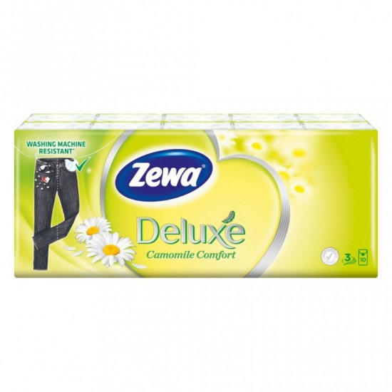 Zewa Deluxe papierové vreckovky Camomile comfort 3-vrstvové 10x10ks Zewa Deluxe papierové vreckovky Camomile comfort 3-vrstvové 10x10ks