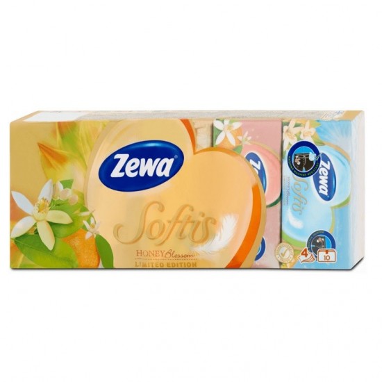 ZEWA Softis papierové vreckovky Honey blossom 4-vrstvové 10x10ks