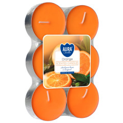 AURA vonná sviečka čajová - 6ks Orange