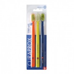 CURAPROX three-pack zubné kefky Soft 1560 - 3ks (rôzne farebné kombinácie)