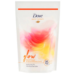 Dove Bath Therapy Glow soľ do kúpeľa Blood Orange & Spiced Rhubarb Scent 400g
