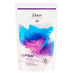 Dove Bath Therapy Renew soľ do kúpeľa Wild Violet & Pink Hibiscus 400g