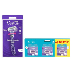 VÝHODNÁ SADA Gillette Venus 5 DeLuxe Smooth Swirl + Comfortglide náhradné hlavice 12ks