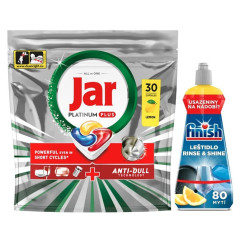 VÝHODNÁ SADA Jar Platinum Allinone Plus Lemon 30ks + Leštidlo finish Lemon 400ml ZDARMA