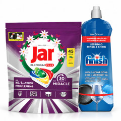 VÝHODNÁ SADA Jar Platinum Plus 30 Minute Miracle 45ks + Finish leštidlo 800ml