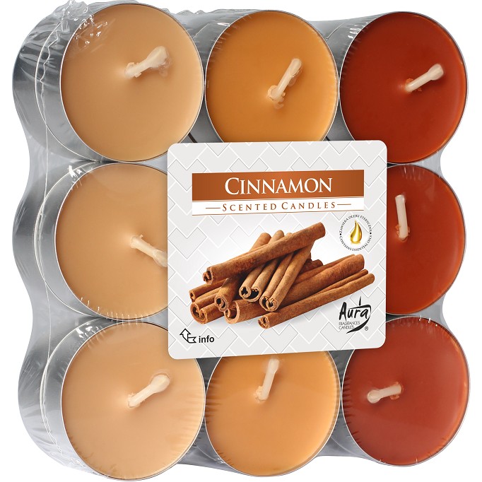E-shop BISPOL Vonné čajové sviečky Cinnamon 18ks