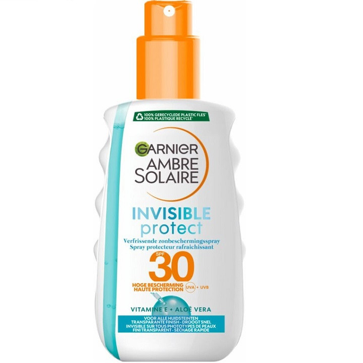 E-shop Garnier sprej na opaľovanie 200ml Ambre Solaire Invisible Protect 24h - SPF 30 (UVA/UVB)