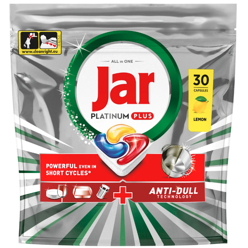 Jar Platinum Allinone Platinum Plus Lemon - kapsule do umývačky riadu 30ks