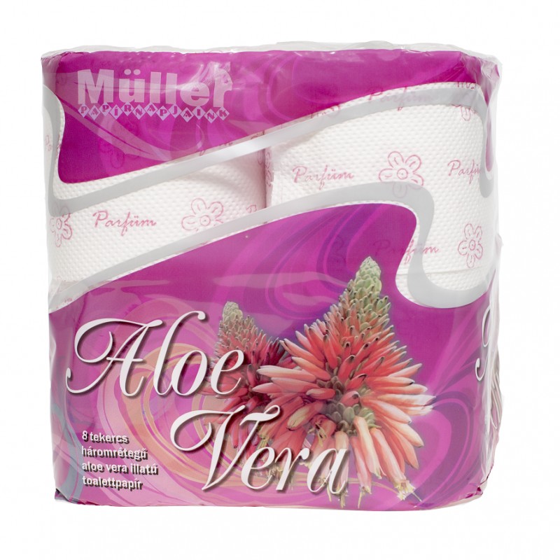 MLLER Toaletn papier trojvrstvov, 8 kotov v balen - Aloe Vera -  DrogeriaDomov.sk