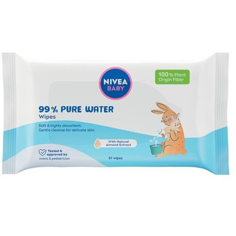 E-shop Nivea BABY detské vlhčené obrúsky 57ks 99% water