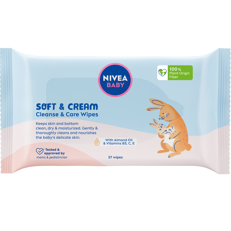 E-shop Nivea baby wipes 57pcs Soft &amp; Cream