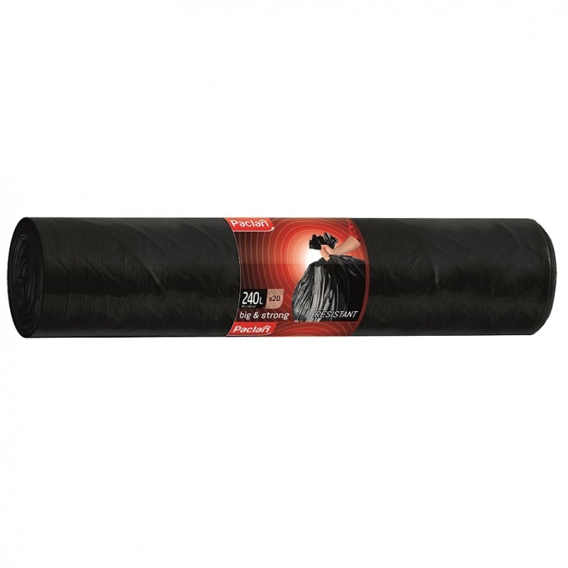 PACLAN Vrecia na odpad BIG &amp; STRONG vysoko odolné, špeciálny účel 240L - 20ks, 40µ, LDPE