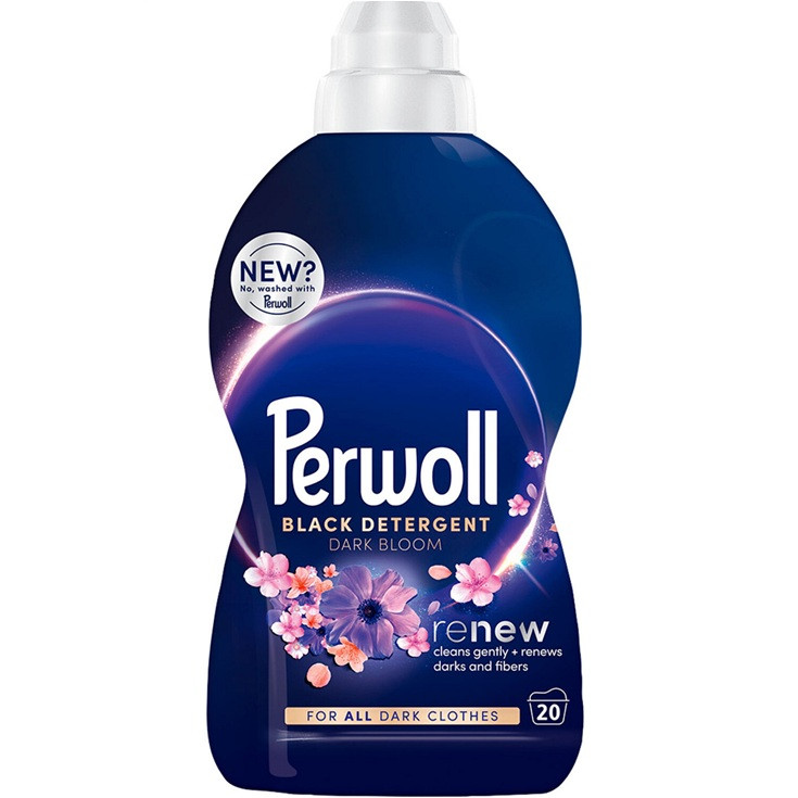 E-shop Perwoll Prací gél 1L RENEW Black Dark Blossom - na tmavé prádlo - 20 praní - tmavo modrý
